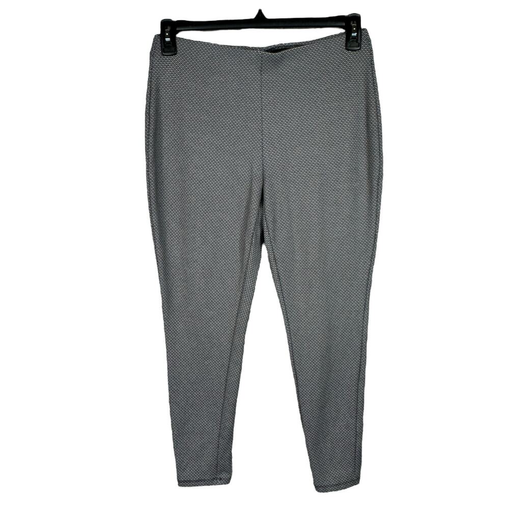 Chico’s SZ 1 (8/Medium) Ankle Pants Geometric Stretch Elastic Waist Mid-Rise
